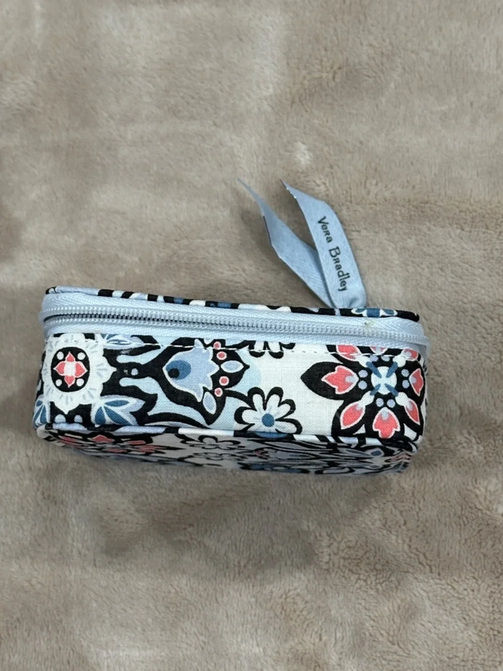 Vera Bradley Small Zip Wallet in Blue, Pink, Black Floral Print - Picture 4 of 4